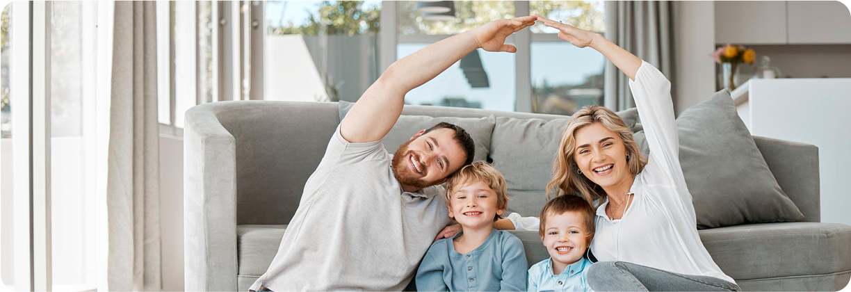 Happy family at home